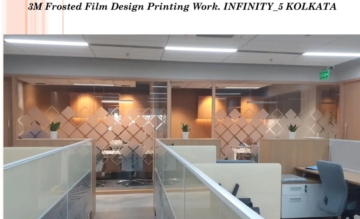 Frosted and printed glass film