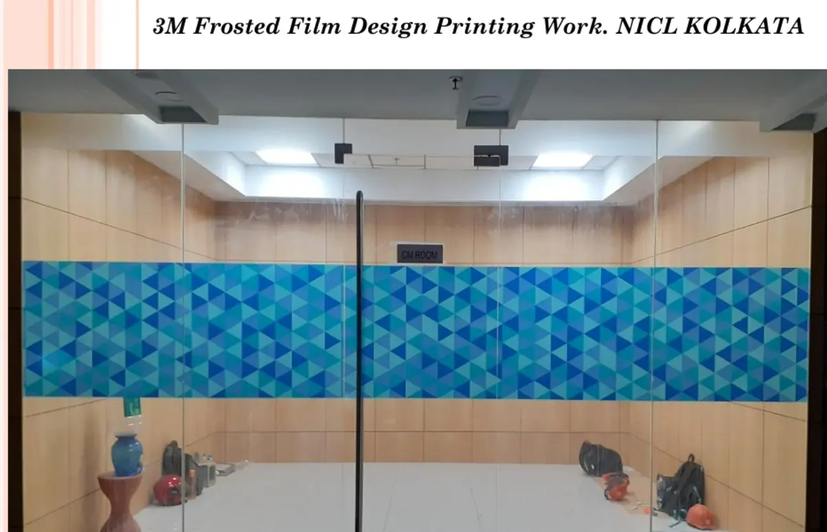 Frosted and printed glass film